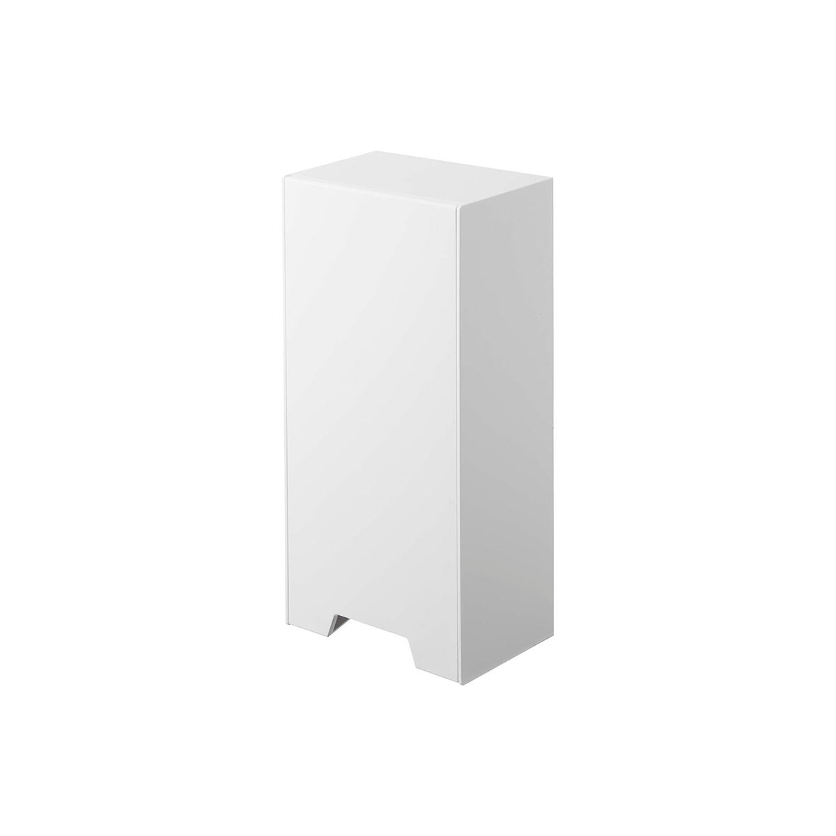 Yamazaki Tower Two-Way Plastic Bag Stocker, Tall Stocker With a Flap Front That Gives a Plastic Bag From the Bottom, Sticks to a Refrigerator Side by Magnet or Screws to a Board Wall, Holds 2 kg, 14 x 10.2 to 18.7 x 30 cm and 860 g, White or Black