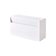 Yamazaki Tower Wall Paper Holder with Film Hook and Pins, Wall Holder for Tissue, Kitchen Paper or Paper Towels Fixed with a Film Hook or Plasterboard Pins, 24.5 x 8.7 x 13.5 cm and 375 g, White or Black