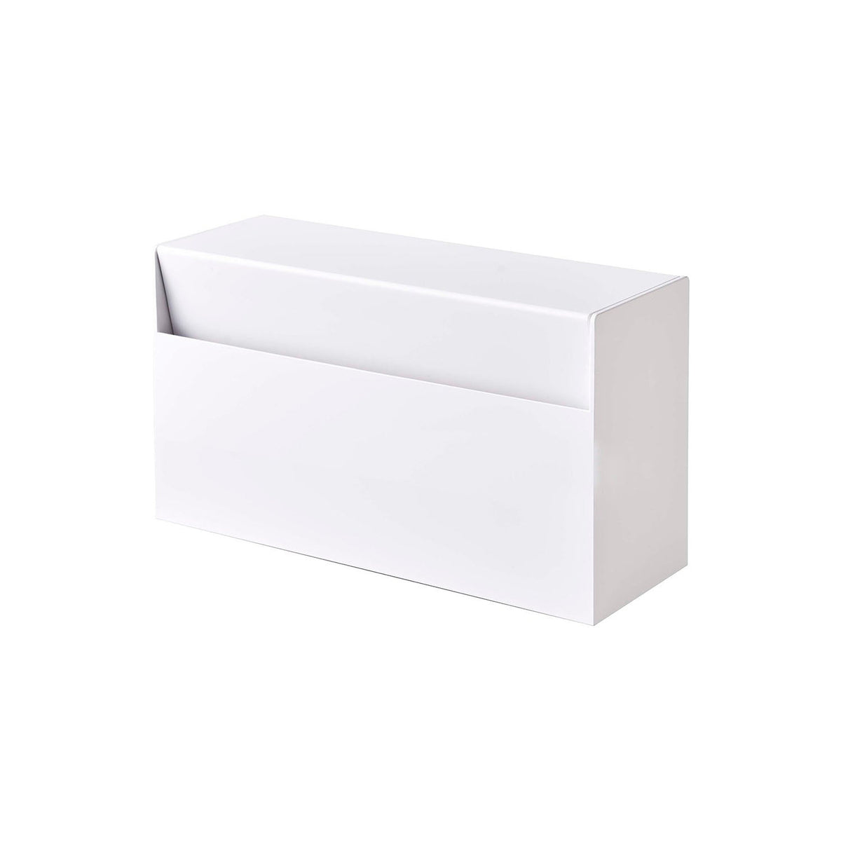 Yamazaki Tower Wall Paper Holder with Film Hook and Pins, Wall Holder for Tissue, Kitchen Paper or Paper Towels Fixed with a Film Hook or Plasterboard Pins, 24.5 x 8.7 x 13.5 cm and 375 g, White or Black