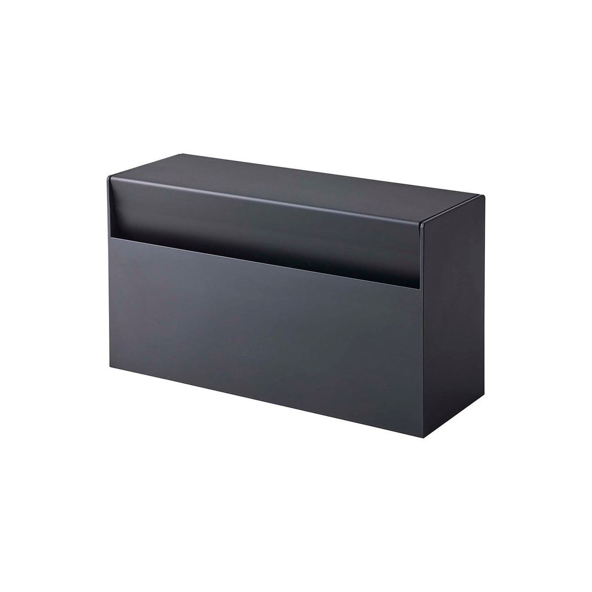 Yamazaki Tower Wall Paper Holder with Film Hook and Pins, Wall Holder for Tissue, Kitchen Paper or Paper Towels Fixed with a Film Hook or Plasterboard Pins, 24.5 x 8.7 x 13.5 cm and 375 g, White or Black