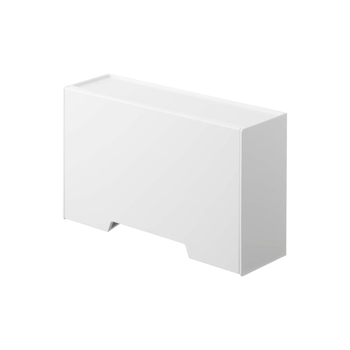 Yamazaki Smart Two-Way Mask Storage Case, Magnetic Case with a Slanted Flap for About 30 Masks on a Steel Door or a Shelf, 22 x 7.5 to 14 x 14 cm and 480 g, White or Black