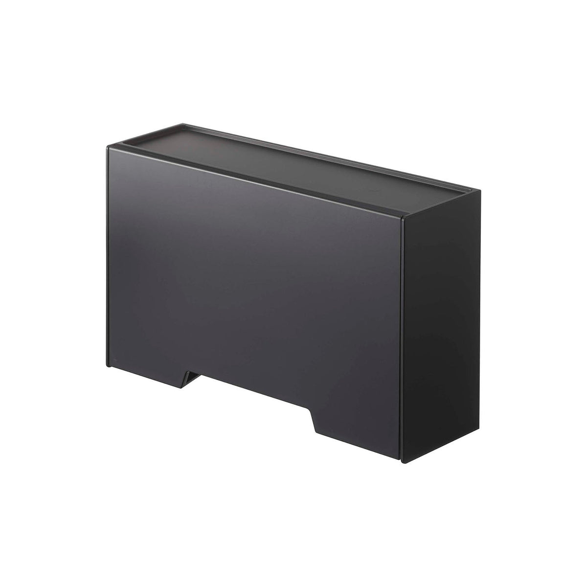 Yamazaki Smart Two-Way Mask Storage Case, Magnetic Case with a Slanted Flap for About 30 Masks on a Steel Door or a Shelf, 22 x 7.5 to 14 x 14 cm and 480 g, White or Black