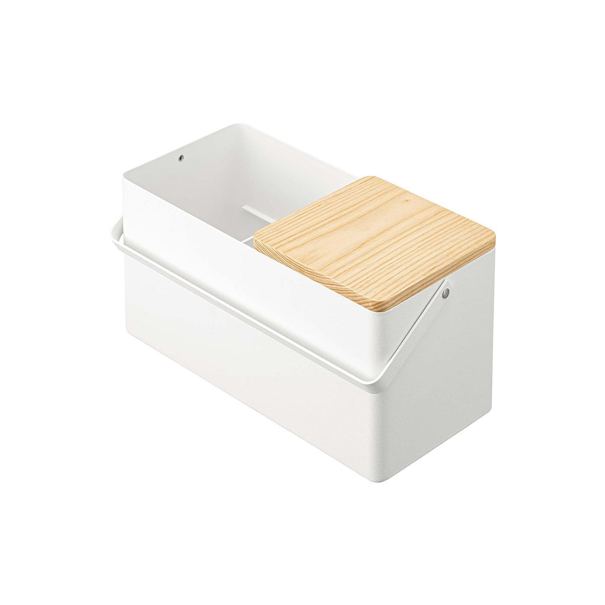 Yamazaki Tower Makeup Box, Makeup Box With a Mirror Lid and Two Trays That Stand Palettes and Pens Upright, Arrange It Your Way, 31 cm Wide, Holds 1.5 kg, 31 x 15 x 15.7 cm and 2000 g, White or Black