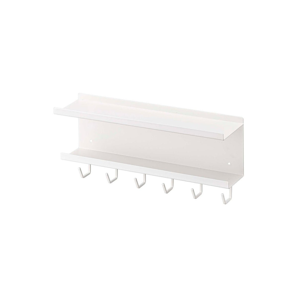 Yamazaki Smart Magnetic Cable and Router Storage Rack, Magnetic Rack that Floats a Router and Cables on a Steel Panel, with Pins for Plasterboard Walls, 40 x 11 x 18 cm and 1350 g, White or Black