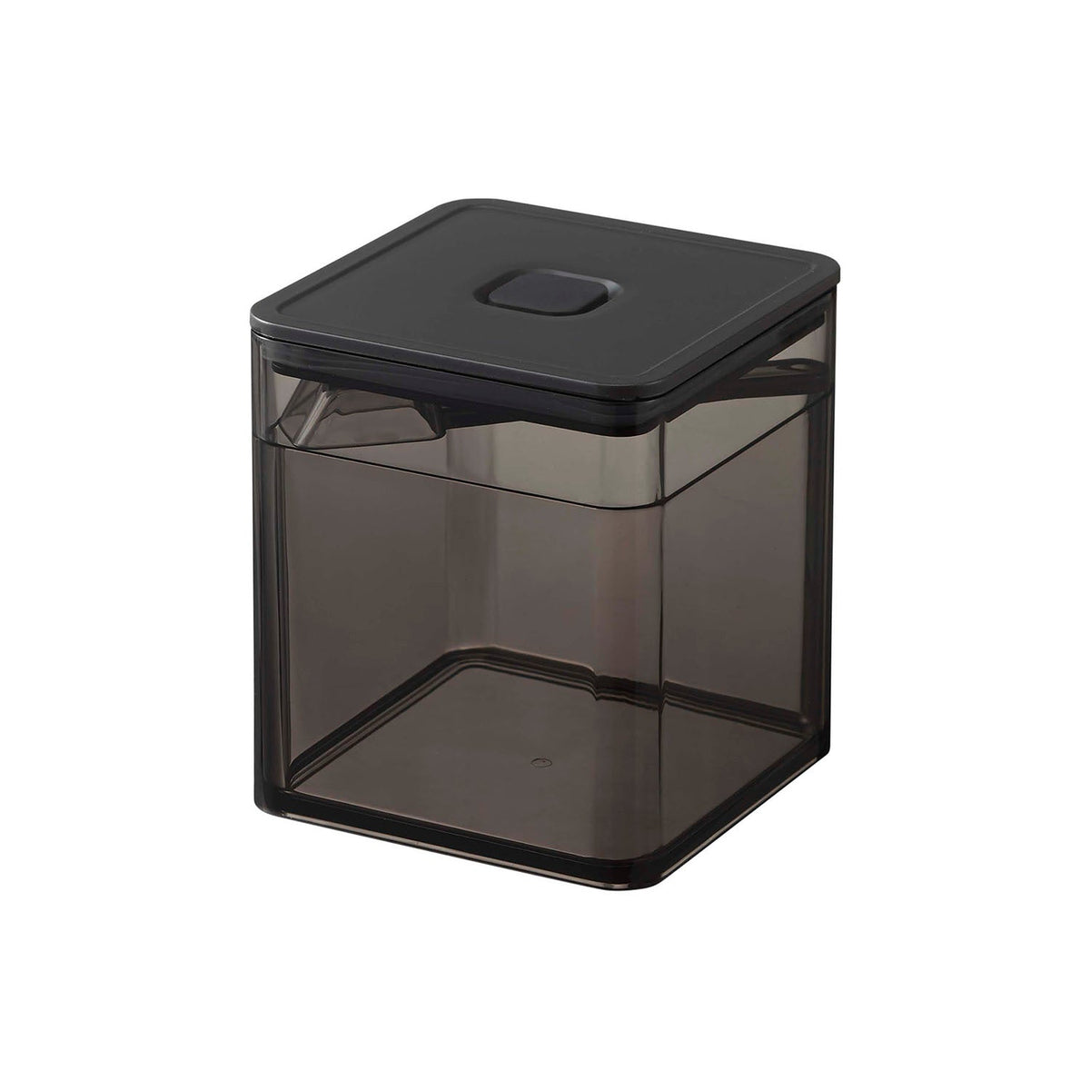 Yamazaki Tower Airtight Valve Storage Container with Spoon, Airtight Container With a Teaspoon-Sized Spoon That Rests on a Step Inside, Push Valve Seals It in One Press, Handy for Sugar and Salt, 500 mL, 9.2 x 9.2 x 10.2 cm and 205 g, White or Black
