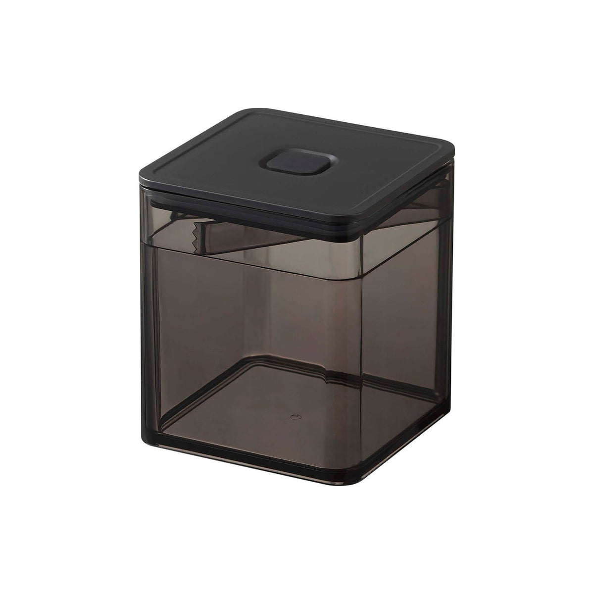 Yamazaki Tower Airtight Valve Storage Container with Tongs, Airtight Container With Tongs That Rest on a Step Inside, Push Valve Seals It in One Press, Handy for Pickles and Condiments, 500 mL, 9.2 x 9.2 x 10.2 cm and 205 g, White or Black