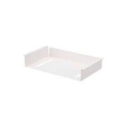 Yamazaki Tower Under-Table Storage Rack, Shelf That Screws to the Underside of a Wooden Table Top for Remotes, Tissues and Papers, Pull a Tissue Out Through the Bottom, Holds 4 kg, Screws Included, 44 x 25 x 7.2 cm and 1300 g, White or Black