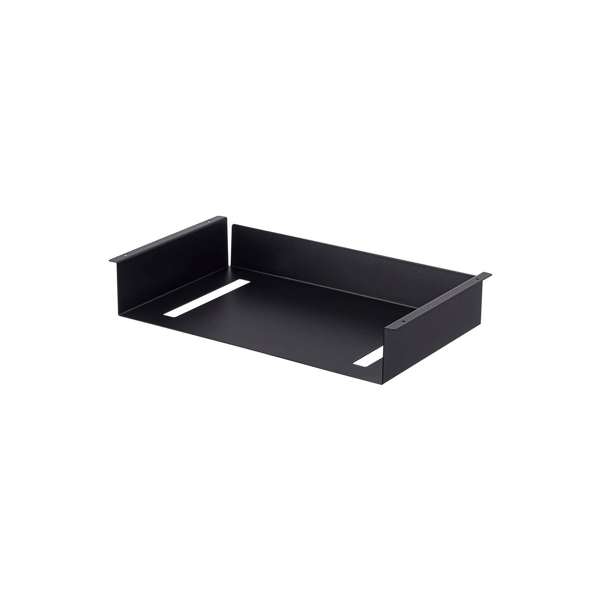 Yamazaki Tower Under-Table Storage Rack, Shelf That Screws to the Underside of a Wooden Table Top for Remotes, Tissues and Papers, Pull a Tissue Out Through the Bottom, Holds 4 kg, Screws Included, 44 x 25 x 7.2 cm and 1300 g, White or Black