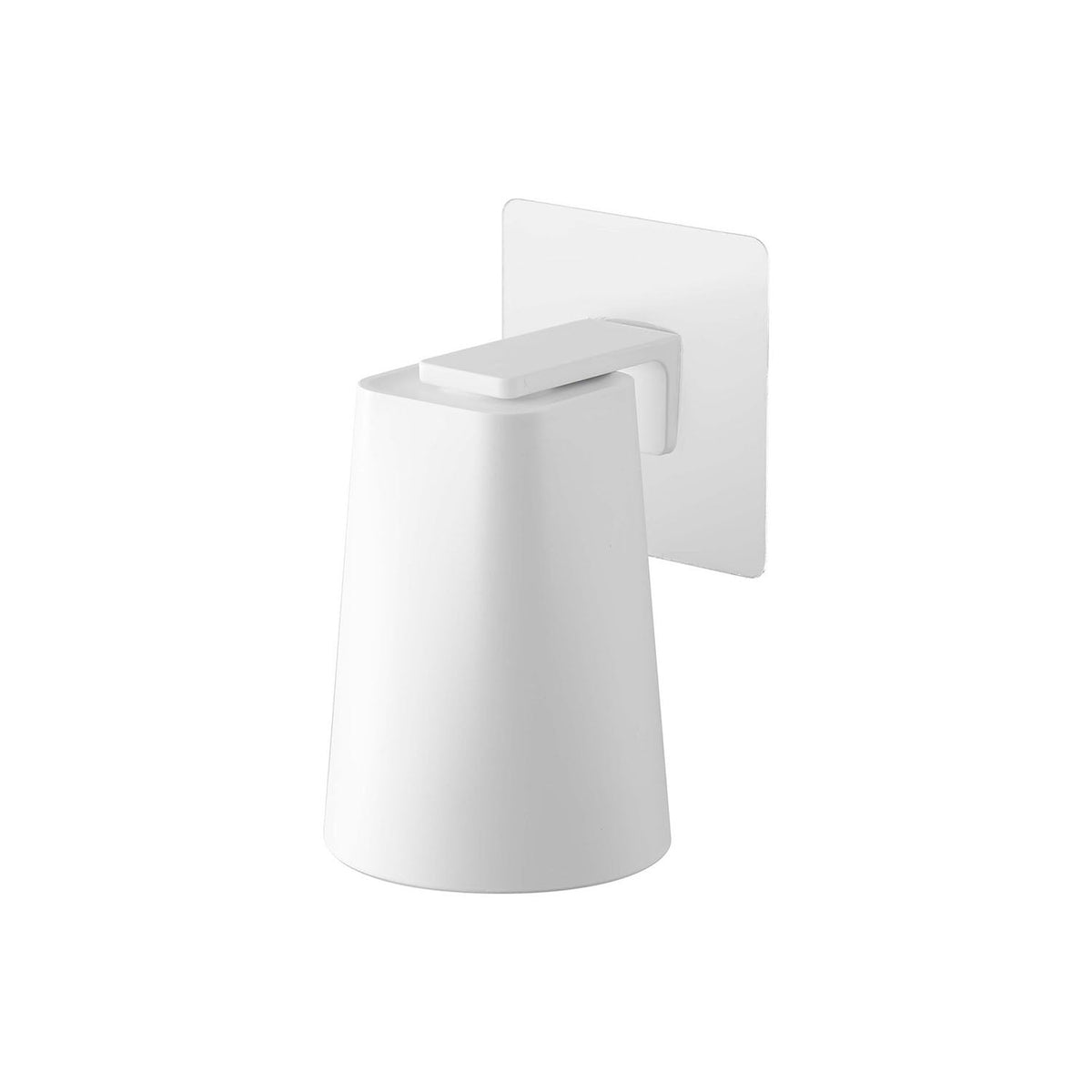 Yamazaki Tower Film-Hook Magnetic Tumbler, 200 mL Tumbler That Floats Upside Down on a Magnetic Holder Stuck by Film Hook to a Washroom Tile Wall So It Drains and Dries Clean, Heat Safe to 90 C, 7 x 7 x 9.5 cm and 65 g, White or Black