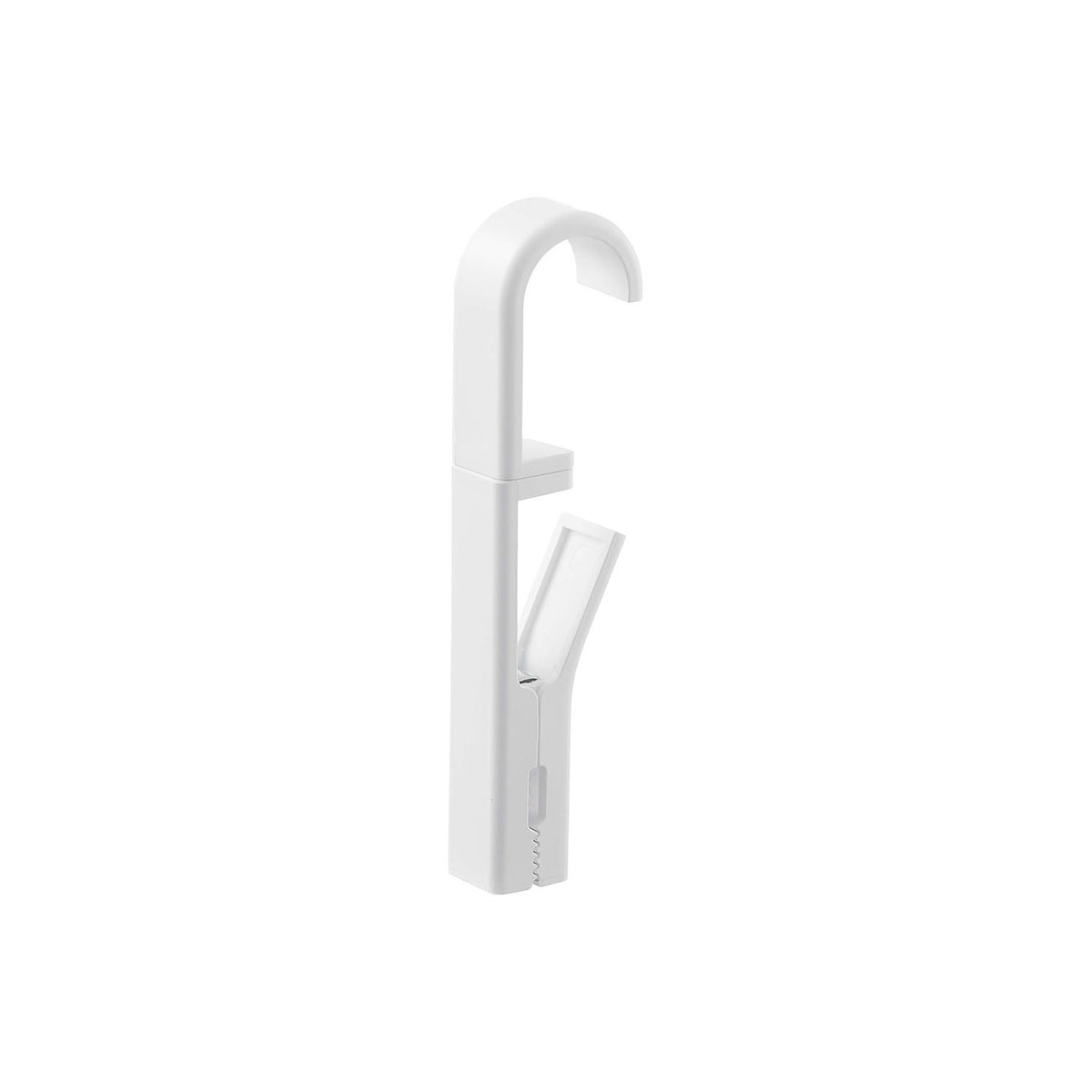 Yamazaki Tower Rotating Hanging Clips Set of 4, Set of 4 Hanging Clips That Grip a Bar up to 2 cm Across and Rotate 360 Degrees for Towels and Tubes in the Bathroom, Holds 1 kg Each, 1.7 x 3.1 x 12.2 cm each and 80 g, White