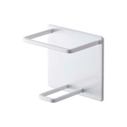 Yamazaki Tower Magnetic Bathroom Tube and Bottle Holder M, Holder That Sticks to a Steel Bathroom Wall by Magnet and Drains Water So Slime Stays Away, Holds 750 g, 8.6 x 6.1 x 8 cm and 135 g, White
