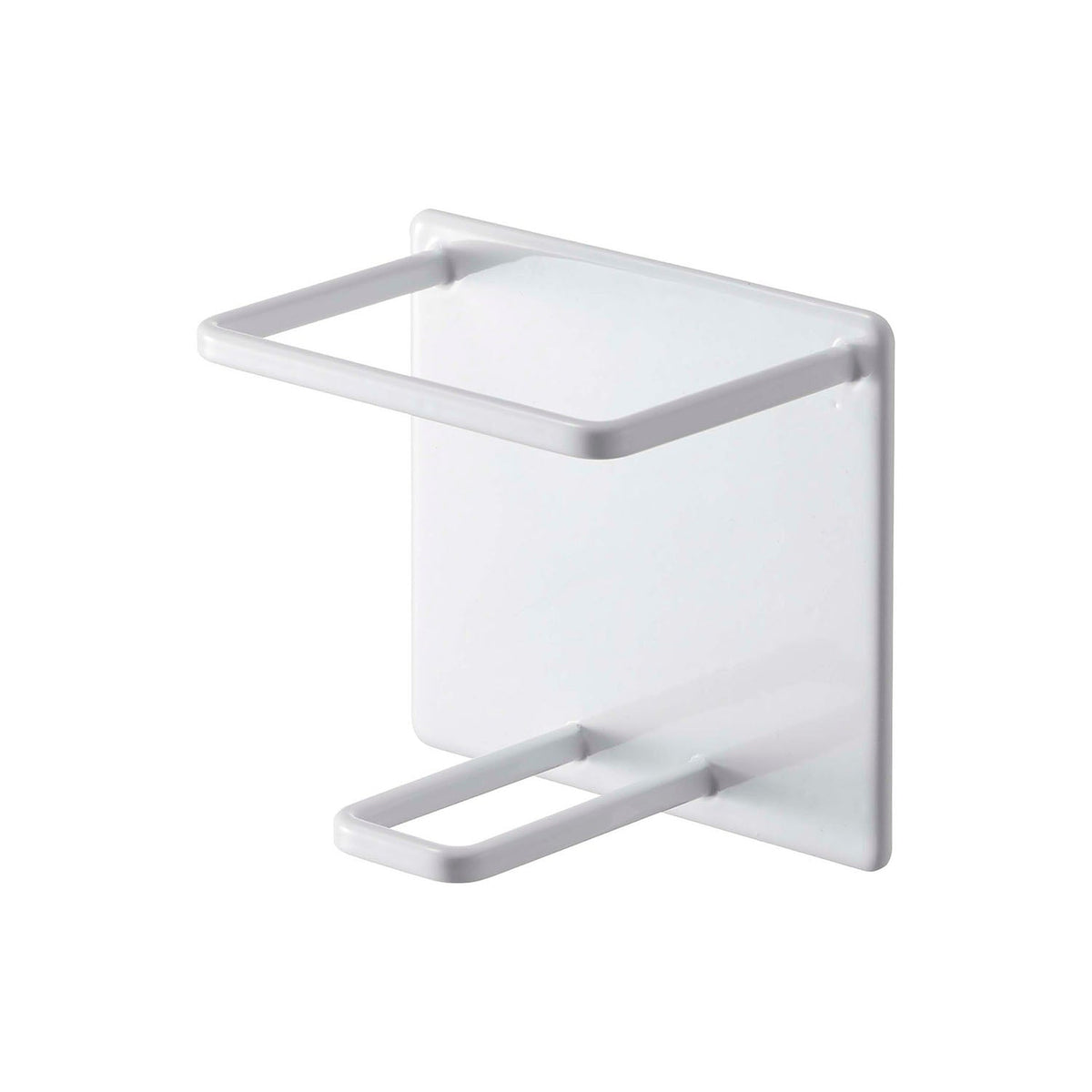 Yamazaki Tower Magnetic Bathroom Tube and Bottle Holder M, Holder That Sticks to a Steel Bathroom Wall by Magnet and Drains Water So Slime Stays Away, Holds 750 g, 8.6 x 6.1 x 8 cm and 135 g, White
