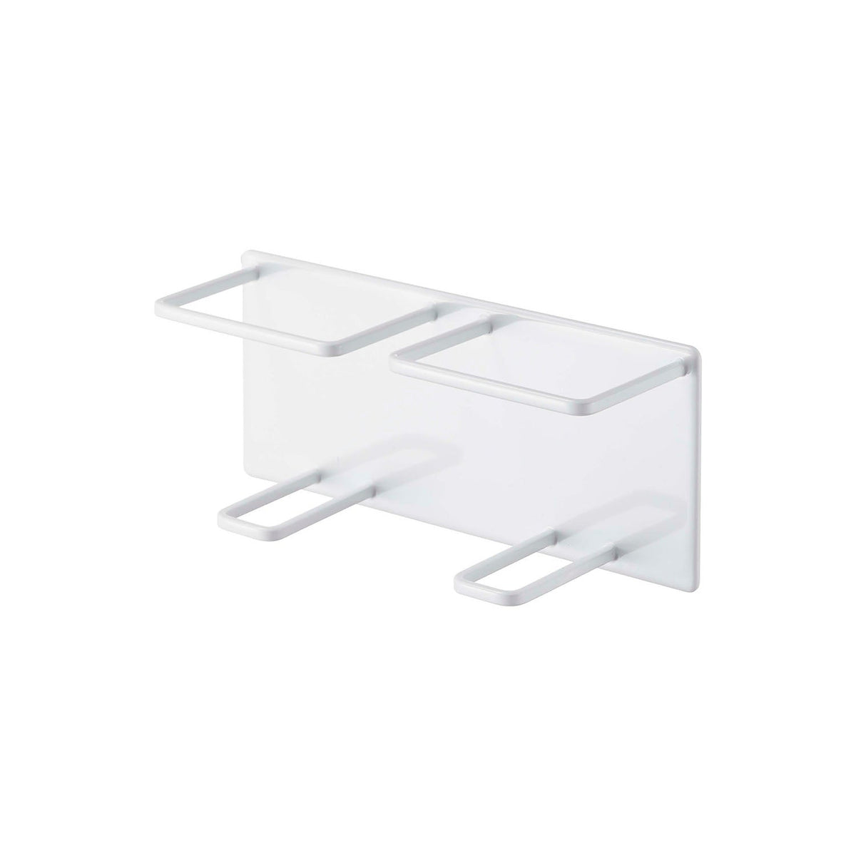 Yamazaki Tower Magnetic Bathroom Tube and Bottle Holder M Double, Holder That Sticks to a Steel Bathroom Wall by Magnet and Drains Water So Slime Stays Away, Holds 750 g per holder, 18 x 6.1 x 8 cm and 280 g, White or Black