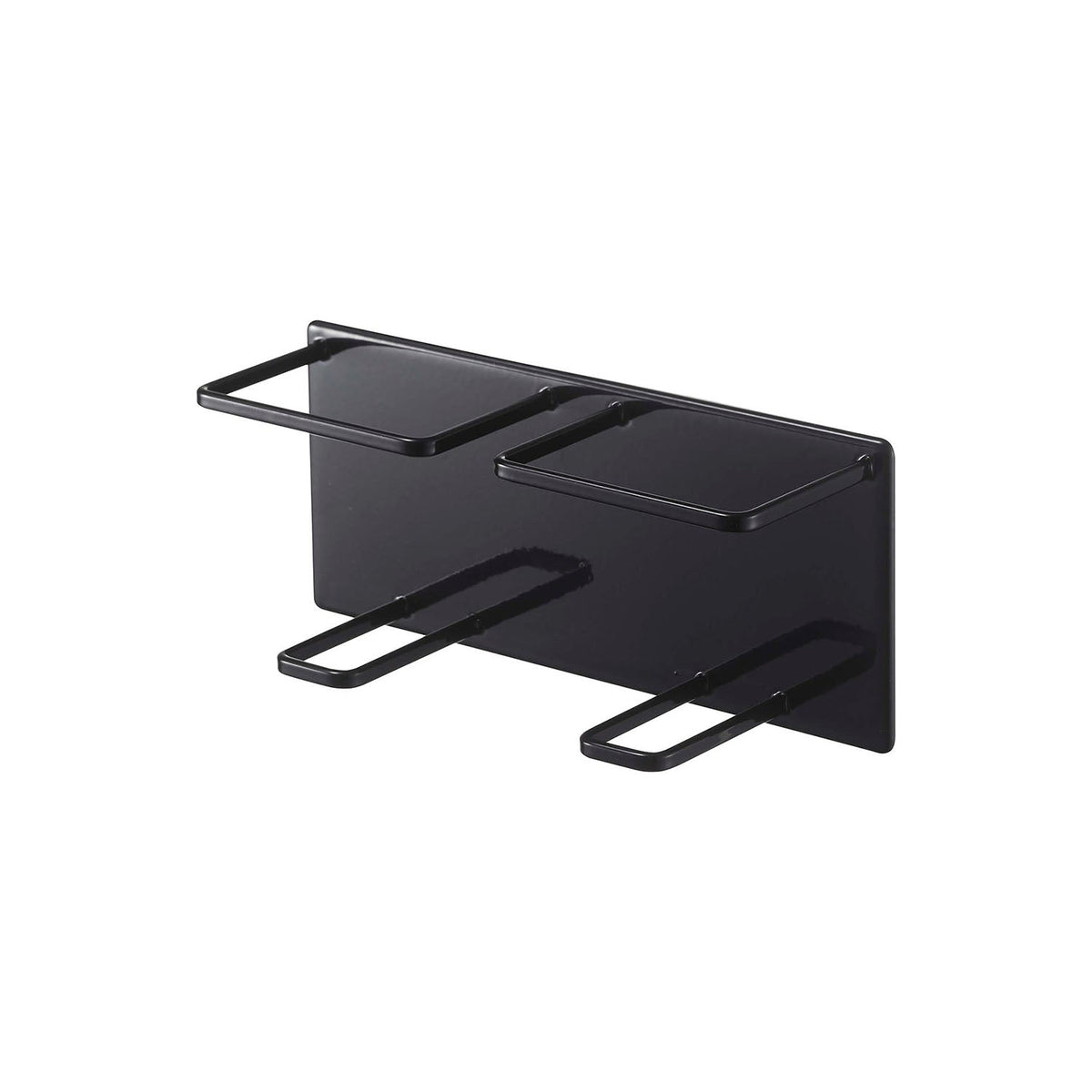 Yamazaki Tower Magnetic Bathroom Tube and Bottle Holder M Double, Holder That Sticks to a Steel Bathroom Wall by Magnet and Drains Water So Slime Stays Away, Holds 750 g per holder, 18 x 6.1 x 8 cm and 280 g, White or Black