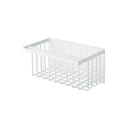 Yamazaki Tower Magnetic Bathroom Basket, Multi Basket That Sticks to a Steel Bathroom Wall by Strong Magnet With a Front Bar for a Towel, Few Contact Points Resist Slime, Holds 3 kg, 31 x 17 x 15 cm and 1350 g, White or Black