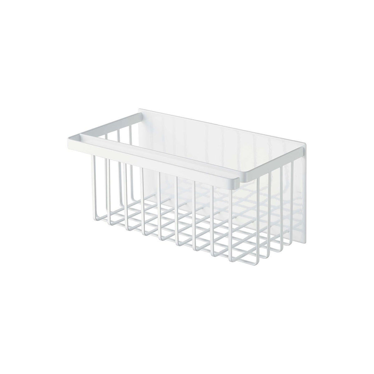 Yamazaki Tower Magnetic Bathroom Basket, Multi Basket That Sticks to a Steel Bathroom Wall by Strong Magnet With a Front Bar for a Towel, Few Contact Points Resist Slime, Holds 3 kg, 31 x 17 x 15 cm and 1350 g, White or Black