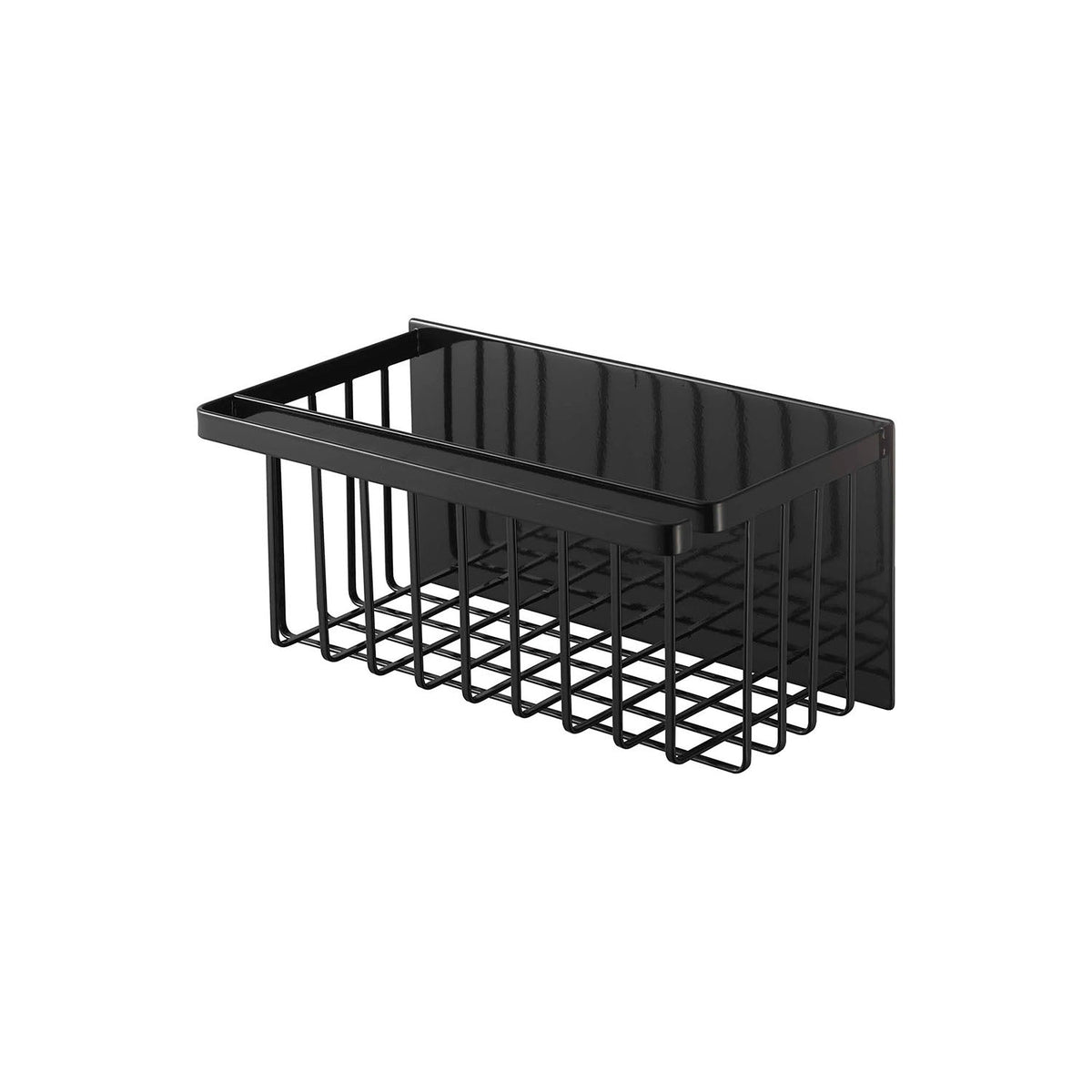 Yamazaki Tower Magnetic Bathroom Basket, Multi Basket That Sticks to a Steel Bathroom Wall by Strong Magnet With a Front Bar for a Towel, Few Contact Points Resist Slime, Holds 3 kg, 31 x 17 x 15 cm and 1350 g, White or Black
