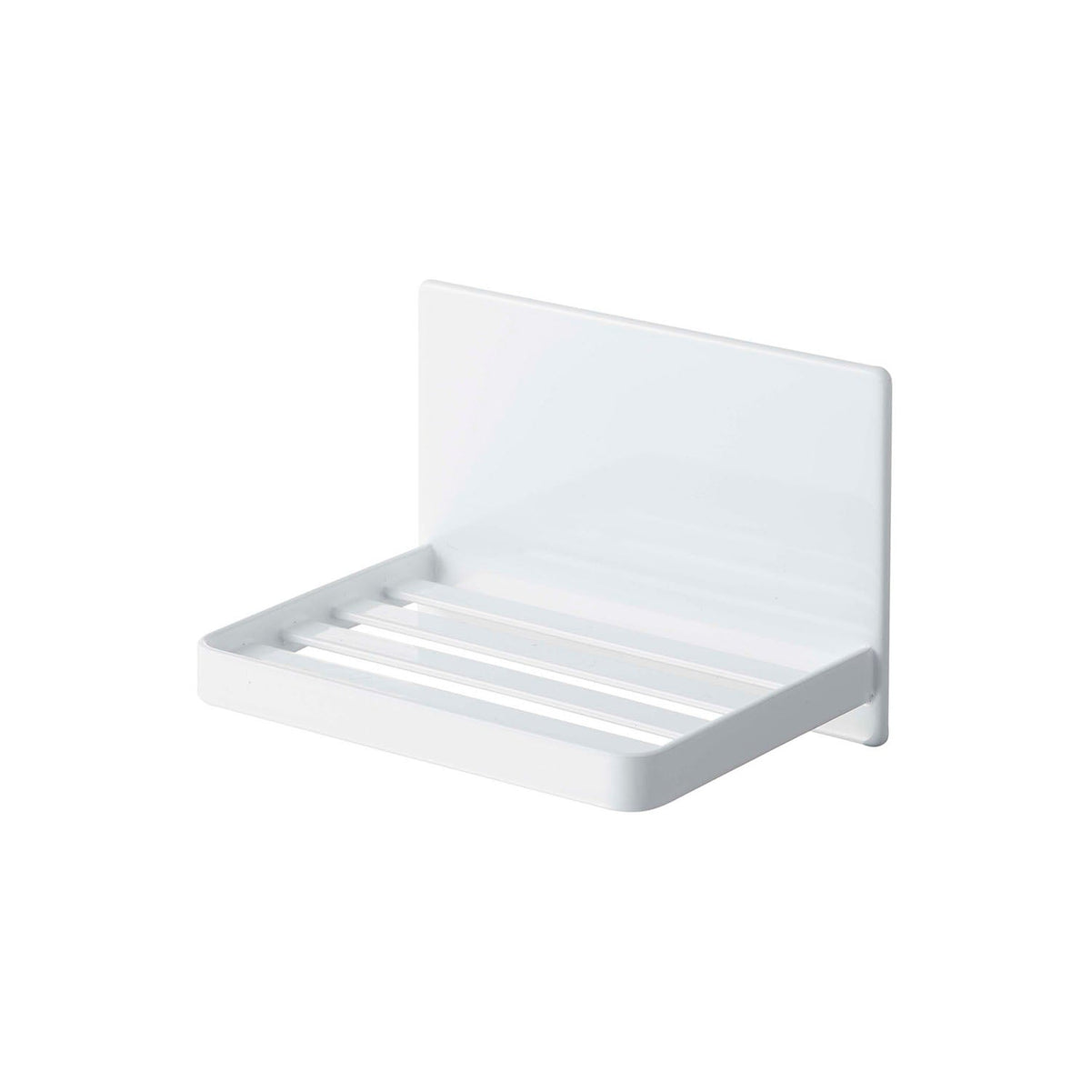 Yamazaki Tower Magnetic Bathroom Soap Tray, Holder That Sticks to a Steel Bathroom Wall by Magnet and Drains Water So Slime Stays Away, Holds 500 g, 12 x 8.7 x 8 cm and 260 g, White or Black