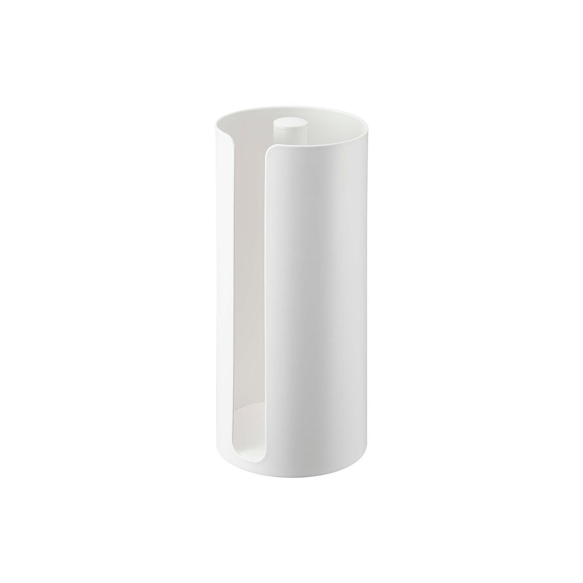 Yamazaki Tower Cover-Type Kitchen Paper Holder, Slim Steel Cover-Type Holder that Hides a Kitchen Paper Roll from Dust and Oil Splashes, 11.5 x 11.5 x 24.5 cm and 700 g, White or Black