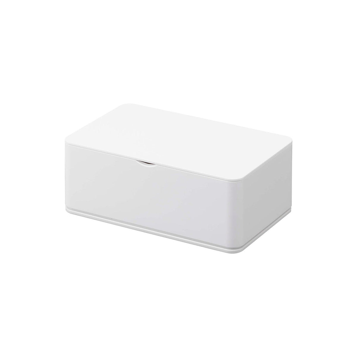 Yamazaki Tower Wet Wipe Case for Refill Packs, Case That Holds a Refill Wet Wipe Pack Laid Flat, Stopper Keeps the Sheet From Slipping Back and the Lid Is Hard for Babies to Open, 16 x 10 x 6 cm and 190 g, White or Black
