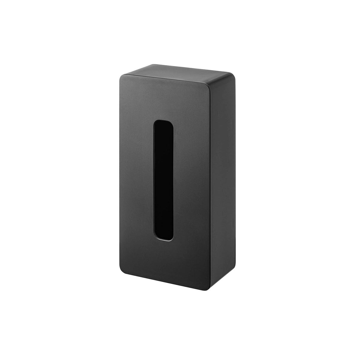 Yamazaki Tower Magnetic Tissue Case Regular, Slim Case That Sticks to a Steel Wall by Magnet and Hands Out Tissues From a Standard Box Up to 7 cm High, Fit It Sideways Too, Holds 500 g, 13 x 7.8 x 26 cm and 375 g, White or Black