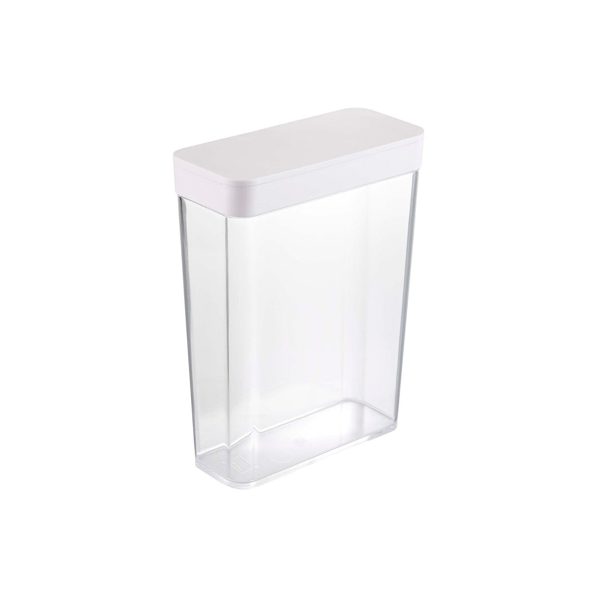 Yamazaki Nooks Pet Food Stocker 1.2 kg, Slim 2.3 L Stocker for About 1.2 kg of Dry Pet Food With a Slide Cap That Opens Both Ways and Pours Easily, 8.5 cm Deep, 18.7 x 8.5 x 24.5 cm and 460 g, White or Black