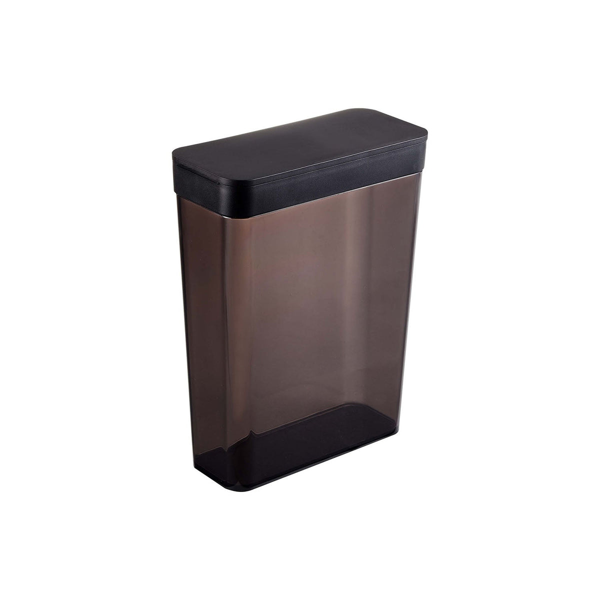 Yamazaki Nooks Pet Food Stocker 1.2 kg, Slim 2.3 L Stocker for About 1.2 kg of Dry Pet Food With a Slide Cap That Opens Both Ways and Pours Easily, 8.5 cm Deep, 18.7 x 8.5 x 24.5 cm and 460 g, White or Black