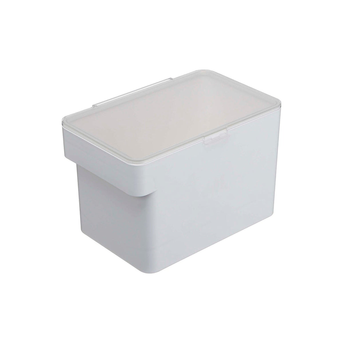 Yamazaki Nooks Sealed Pet Food Stocker 3.5 kg, Sealed 6 L Stocker for About 3.5 kg of Dry Pet Food With a Clear Lid That Opens Fully, Snap-Lock Seal, Measuring Cup Included, 30 x 19.7 x 19.2 cm and 880 g, White or Black