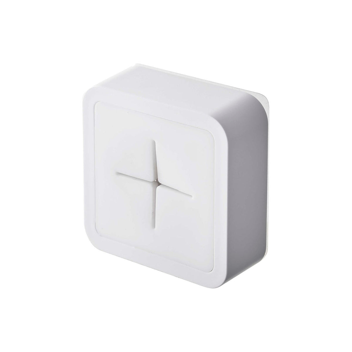 Yamazaki Tower Film-Hook Towel Holder, Small Holder on a Film Hook That Holds a Towel or Dishcloth Pushed In With One Finger, Sticks to a Refrigerator, Tile or Steel, Holds 250 g, 5.5 x 2.3 x 5.5 cm and 35 g, White or Black