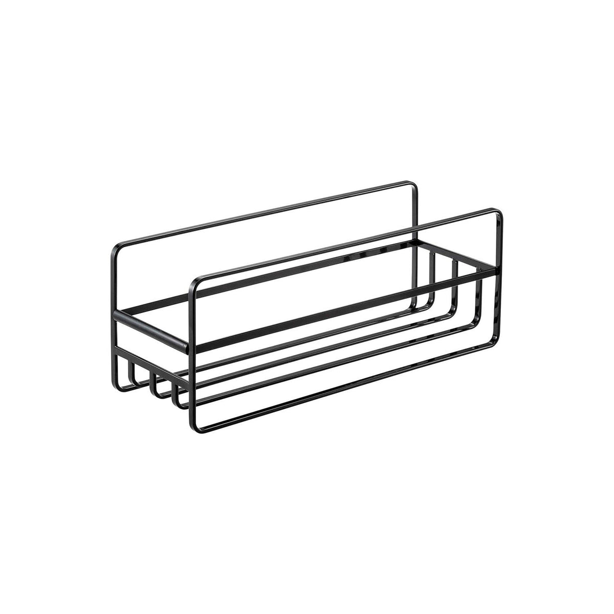 Yamazaki Tower Slim Flask and Cup Rack, Slim Long Rack for Daily Flasks and Cups in a Cupboard or Drawer, Pull the Silicone Handle Forward to Bring Everything Out Together, Holds 2 kg, 11 x 33.2 x 12 cm and 620 g, White or Black