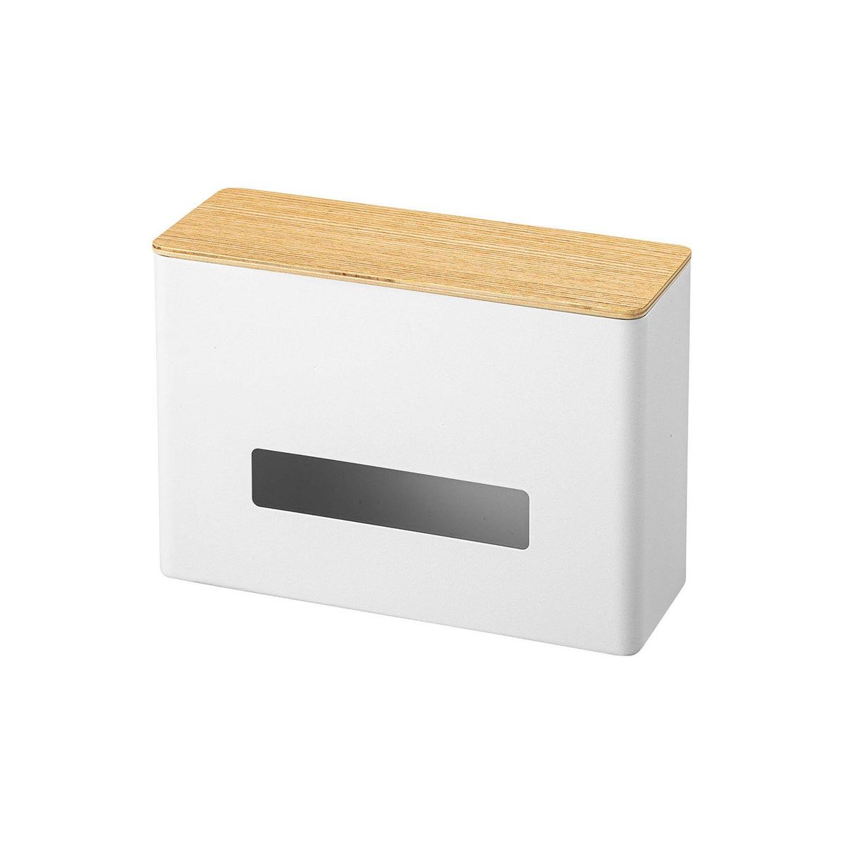 Yamazaki Rin Tissue and Wet Sheet Case, Slim Case That Stores a Tissue Box and Wet Wipes Together With a Tray for Small Items, Natural Wood Lid, Fits Narrow Spots, 25 cm Wide, 25.2 x 9.2 x 18.2 cm and 1200 g, Brown or Natural