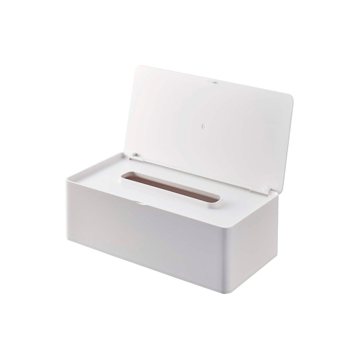 Yamazaki Tower Lidded Tissue Case, Regular, Snap-Lid Case for a Tissue Box up to 7 cm High that Keeps Children and Pets Out, 26.2 x 13.3 x 8.8 cm and 450 g, White or Black