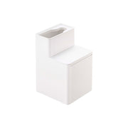 Yamazaki Tower Toilet Brush Stand with Spare Brush Storage, Stand That Holds a Flushable Toilet Brush Handle and About 14 Spare Heads in One Place, Handle-Shaped Slot Fits Snugly, Heat Safe to 90 C, 11 x 12 x 17 cm and 340 g, White or Black