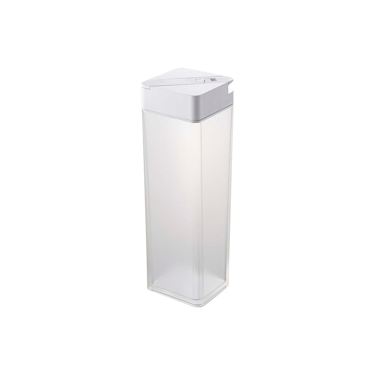 Yamazaki Tower Lie-Down Cold Pitcher 1.2 L, Slim 1.2 L Locking Cold Pitcher that Lies Down in the Fridge Door Pocket Without Leaking, 8.5 x 8.5 x 27.5 cm and 480 g, White or Black