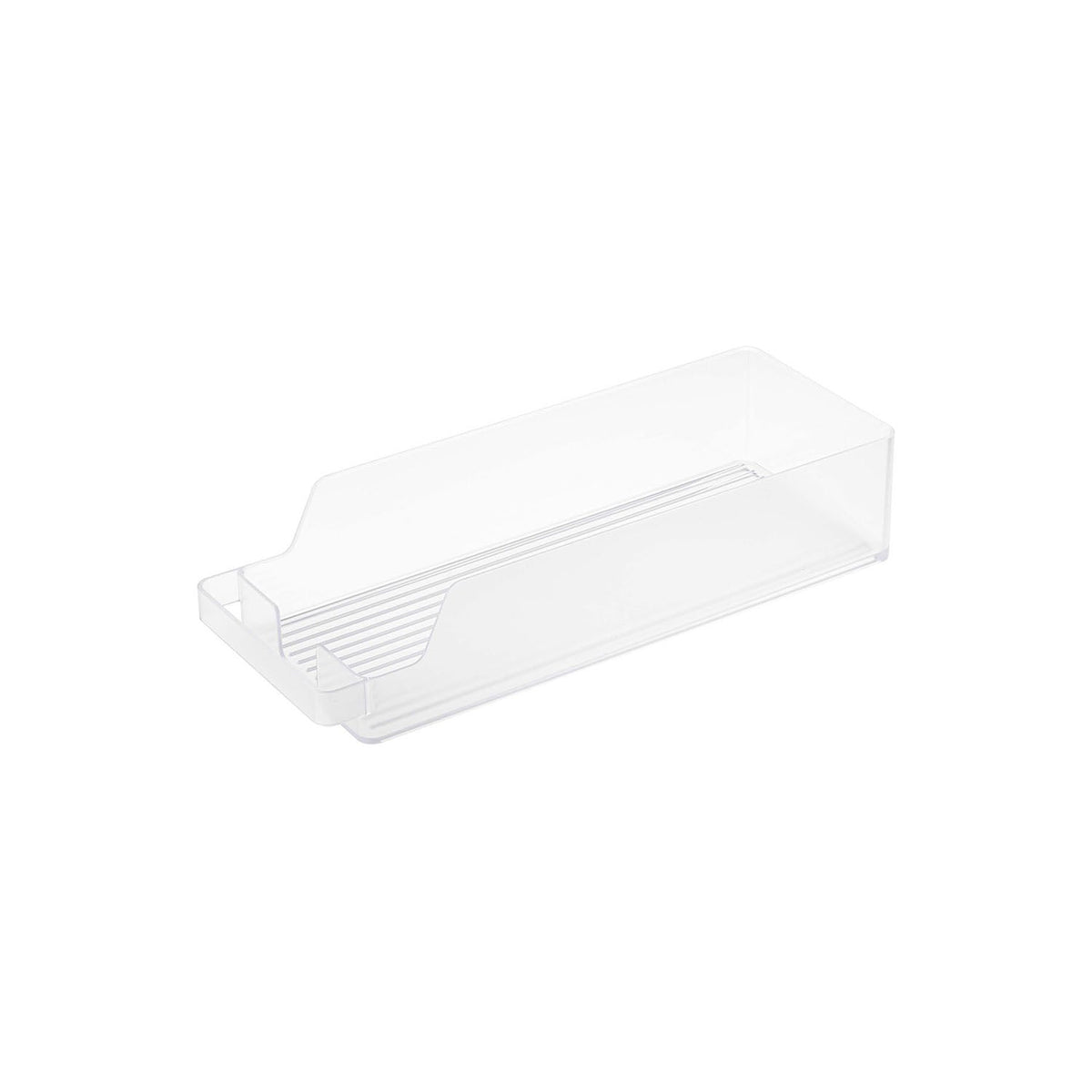 Yamazaki Tower Fridge Can Stocker, Sloped Case on a Refrigerator Shelf That Rolls the Next Can Forward When You Take One, Holds 9 Lying 350 mL Cans or 10 Standing, 37.5 x 14 x 8.2 cm and 450 g, White or Black