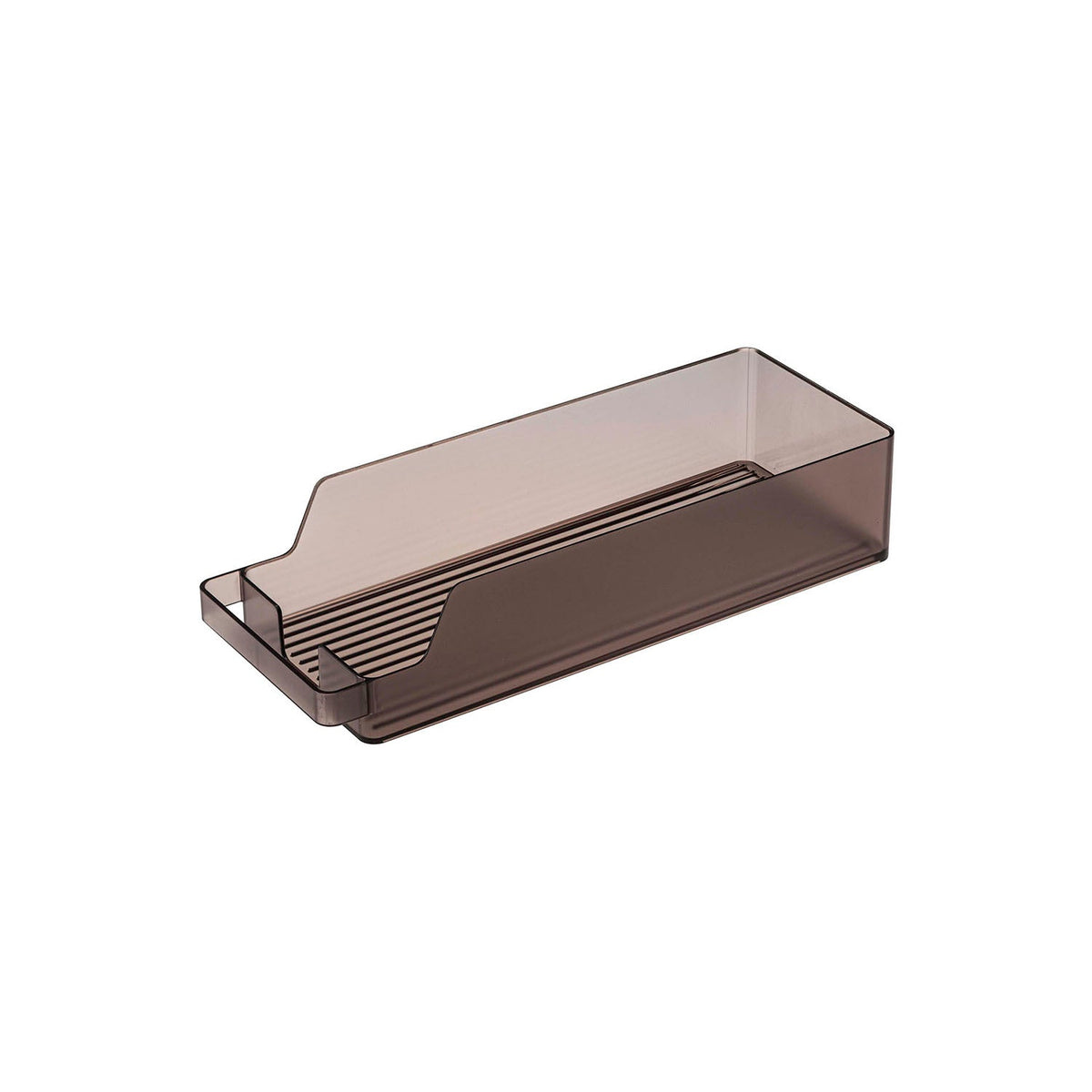 Yamazaki Tower Fridge Can Stocker, Sloped Case on a Refrigerator Shelf That Rolls the Next Can Forward When You Take One, Holds 9 Lying 350 mL Cans or 10 Standing, 37.5 x 14 x 8.2 cm and 450 g, White or Black
