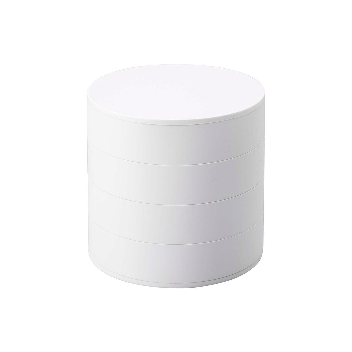 Yamazaki Tower Nail Parts and Accessory Storage Case, Small Square Case With Rotating Trays for Sorting Tiny Nail Parts and Accessories, Trays Swivel Out So Small Items Are Easy to Take, 10 x 10 x 10 cm and 220 g, White