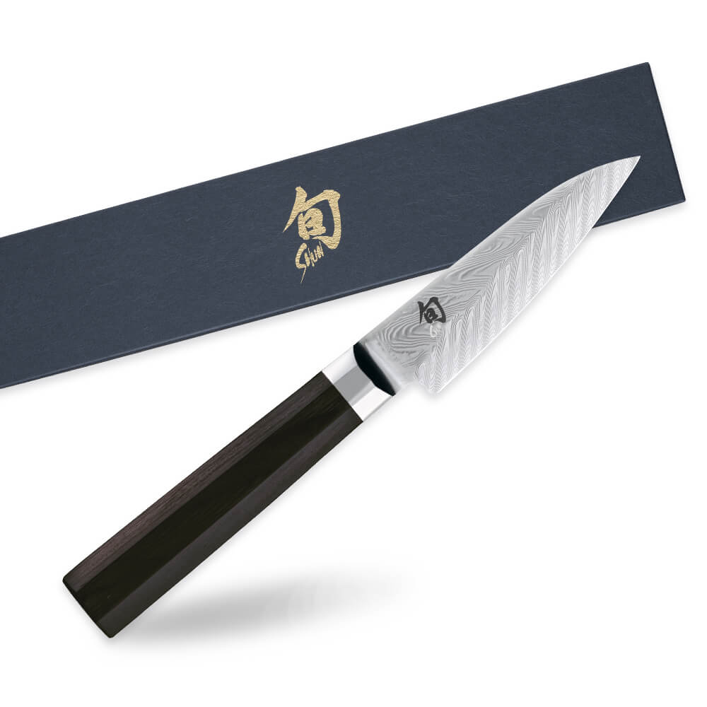 KAI Shun DualCore paring knife 100mm, Shun DualCore paring knife 100mm, 220 x 28 x 20 mm Overall, About 90 g, Made in Japan, 22 x 2.8 x 2 cm and 90 g, Standard