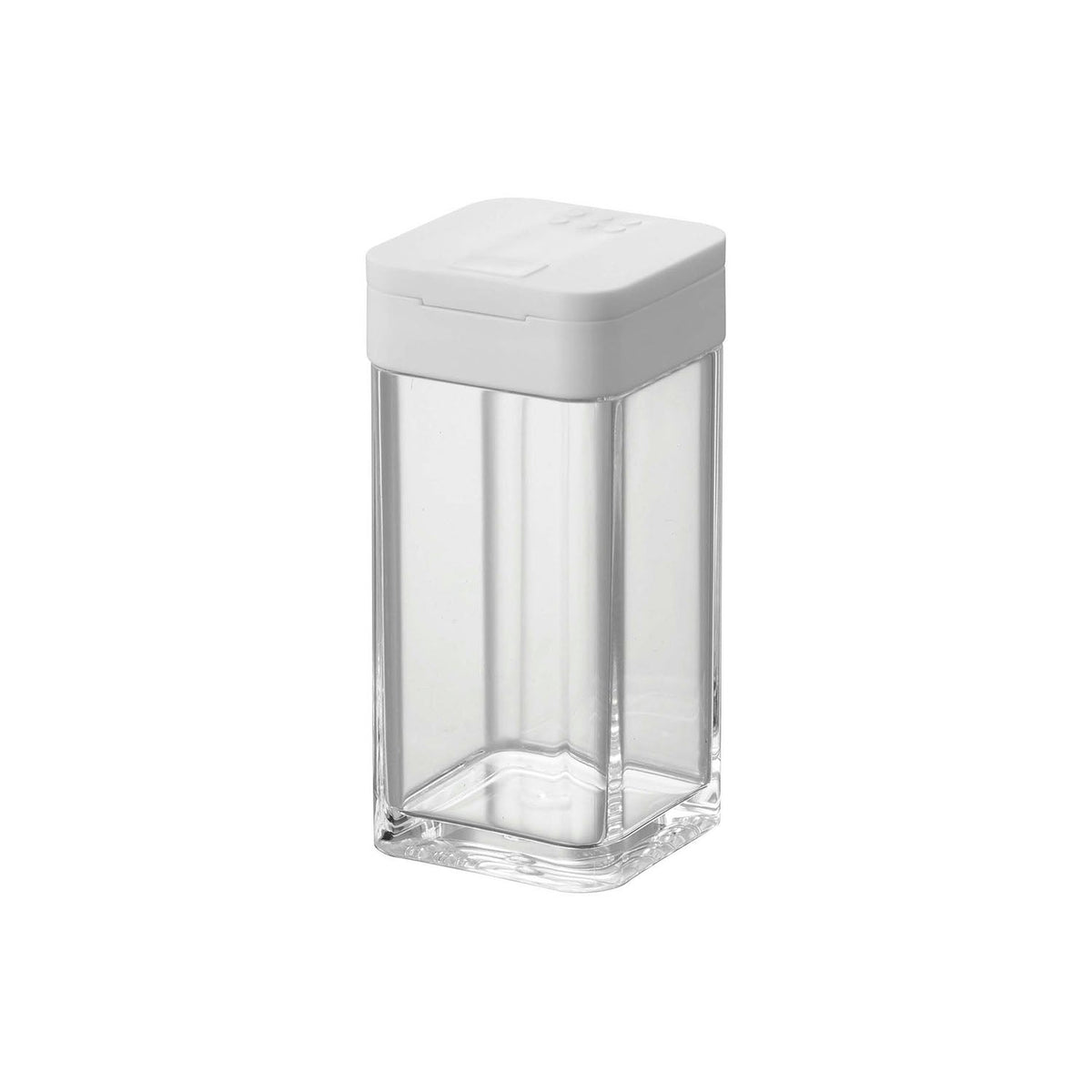 Yamazaki Tower Spice Bottle L 120 mL, Large 120 mL Square Spice Bottle With a Sliding Lid You Set With One Hand, Square Shape Stores Neatly in a Drawer, Index Sticker Included, 4.8 x 4.8 x 10 cm and 90 g, White or Black
