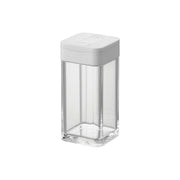 Yamazaki Tower Spice Bottle L 120 mL, Large 120 mL Square Spice Bottle With a Sliding Lid You Set With One Hand, Square Shape Stores Neatly in a Drawer, Index Sticker Included, 4.8 x 4.8 x 10 cm and 90 g, White or Black