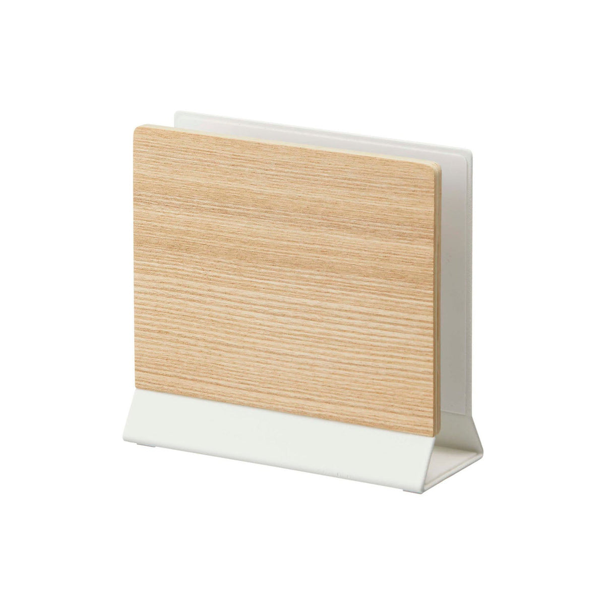 Yamazaki Rin Slim Laptop and Tablet Stand, Slim Wood and Steel Stand that Stores a Laptop or Tablet Upright, up to 17.3 Inch and 2.8 kg, 16 x 6.2 x 15 cm and 685 g, Brown or Natural