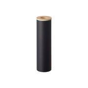 Yamazaki Rin Bottle-Shaped Tissue Case, Small, Tall Slim Bottle-Shaped Steel Case with a Wood Lid for 120 Sheets of Tissue that Fits a 6.8 cm Cup Holder, 7 x 7 x 23.8 cm and 300 g, Brown or Natural