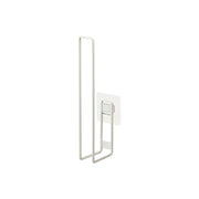 Yamazaki Tower Film-Hook Toilet Paper Holder, Slim Holder on a Film Hook That Floats Two Toilet Rolls on the Toilet Tank Wall Without Using Floor Space, Slots Onto the Hook, Holds 1 kg, 3.7 x 7.3 x 25 cm and 120 g, White