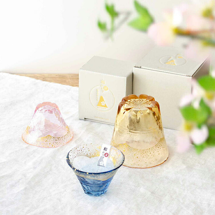 Toyo Sasaki Glass Fuji-mi Sakura Gold Leaf Sake Cup 80 ml