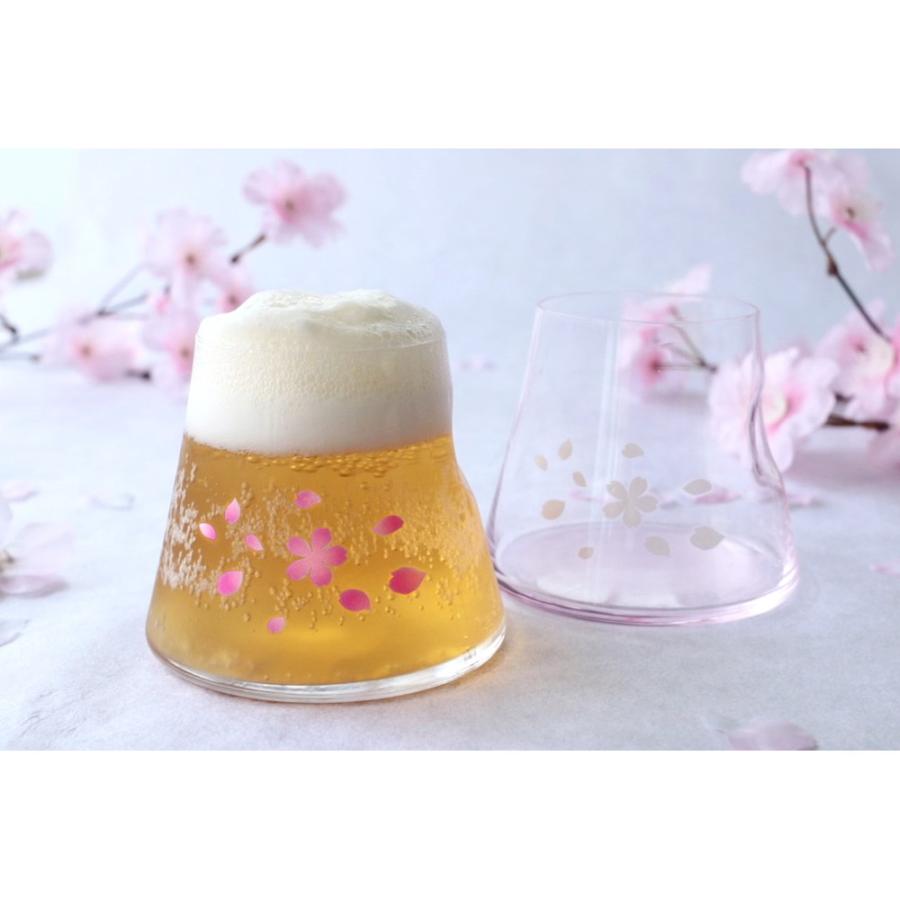 Marumo Takagi Color-Changing Sakura Mt. Fuji Hoei Beer Glass 280 ml In Wooden Box