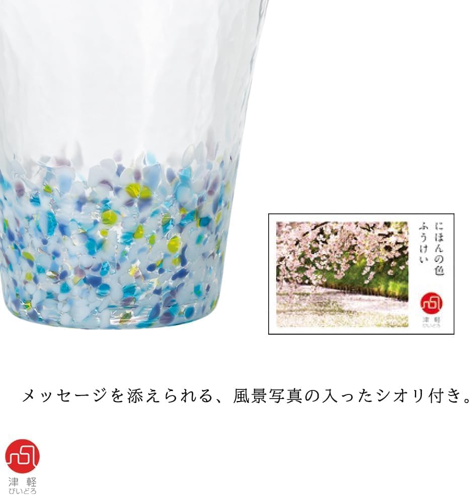 ADERIA Tsugaru Vidro Nihon no Iro Fukei Yuki no Akari Glass Tumbler 300 ml