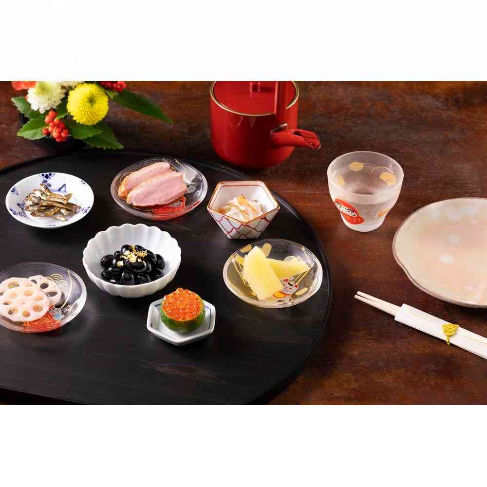 ADERIA Medetamono Lucky Charm Glass Sake Cup Pair 90 ml