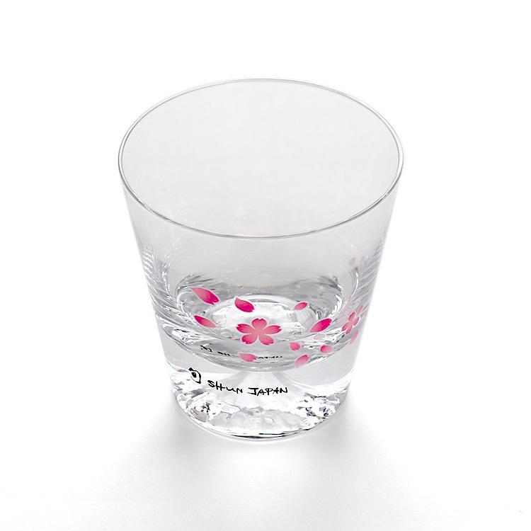 Marumo Takagi Color-Changing Sakura Mt. Fuji Rock Glass 270 ml In Wooden Box