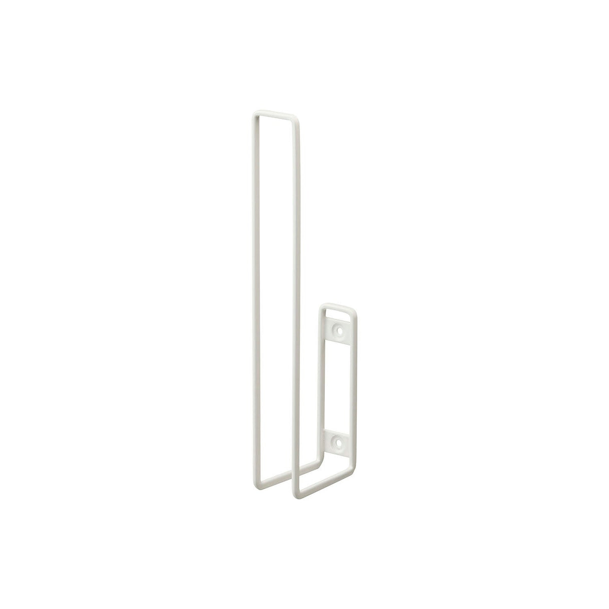 Yamazaki Tower Wall-Mounted Toilet Paper Holder, Slim Wall Holder That Floats Two Toilet Rolls on a Plasterboard Wall Without Using Floor Space, Pins Included and Holes Hard to See, Holds 1 kg, 3.7 x 7 x 25 cm and 110 g, White