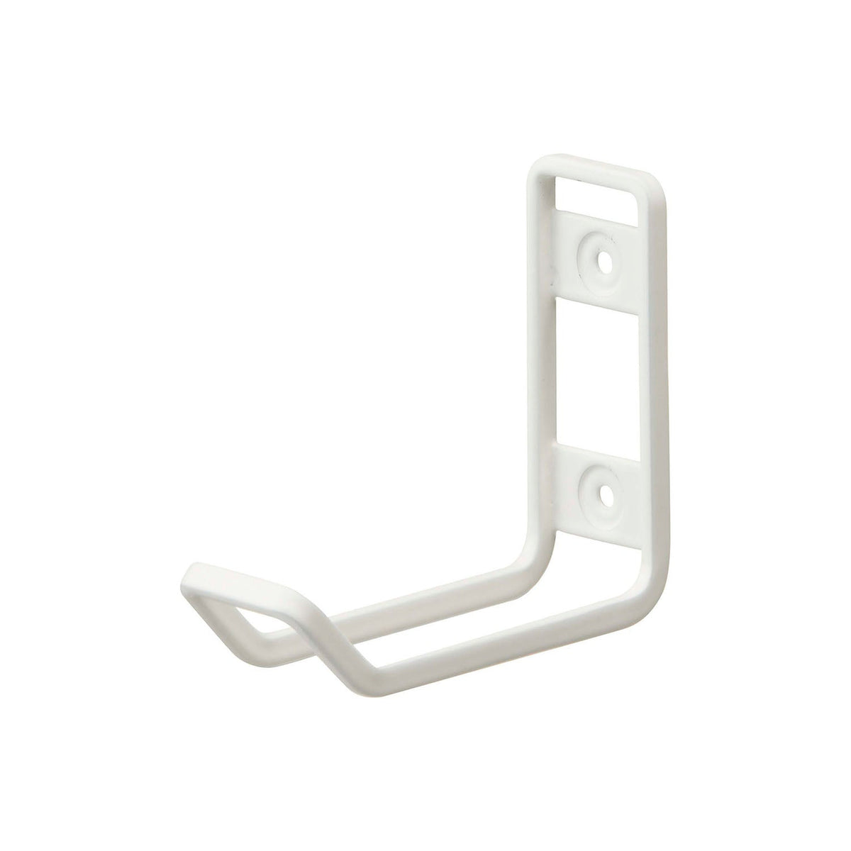 Yamazaki Tower Wall-Mounted Toilet Supplies Hook, Small Wall Hook That Floats a Spray Bottle and Hangs a Toilet Brush on the Extra Hook, Plasterboard Pins Included, Holes Hard to See, Holds 750 g, 3 x 9 x 7.5 cm and 55 g, White